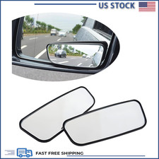 2 Pcs 3.7x1.4 Curved Rectangular Blind Spot Mirrors Universal Cars Black 2 Pcs 3.7x1.4 Curved Rectangular Blind Spot Mirrors Universal Cars Black