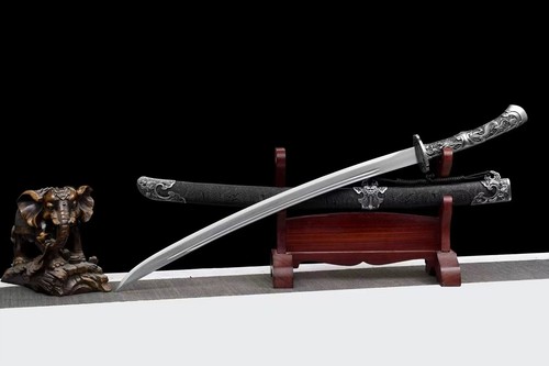 Espada espada Qing china de batalla 1095 hoja de acero al carbono dragón afilado Dao - Imagen 7 de 11