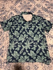 Vineyard Vines Performance Polo Men's Large All Over Floral Print Blue Golf