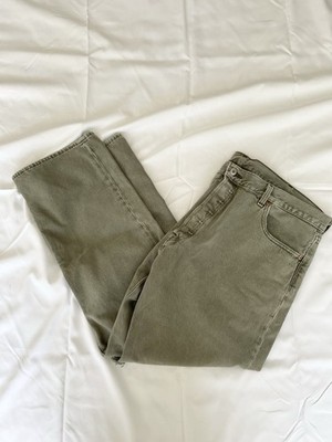 Levi s 501 Jeans Green W40 L30 Distressed Hem Relaxed Fit