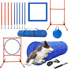Dog Agility Training Equipment Set, Obstacle Course Starter Kit for Pet Outdoor