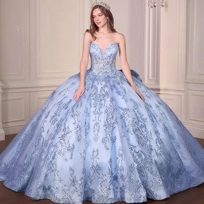 blue dress for baby girl Quinceañera Ball Gown by Elizabeth K GL3812 main image 0