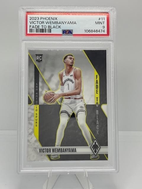 2023 Panini Phoenix #11 - Victor Wembanyama - Fade to Black - Rookie - PSA 9