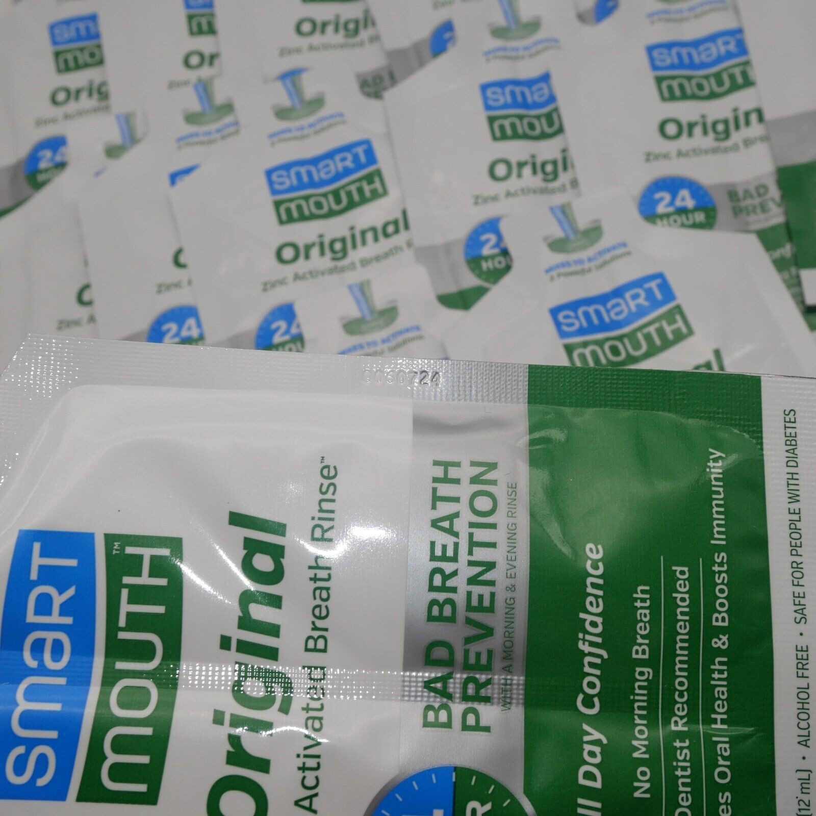 Lot of 21 SmartMouth Original Activated Breath Rinse Travel Packs Mint Exp. 7/24