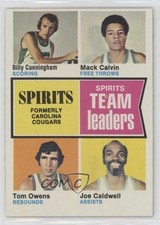 1974-75 Topps Billy Cunningham Mack Calvin Tom Owens Joe Caldwell #221 HOF 0e3