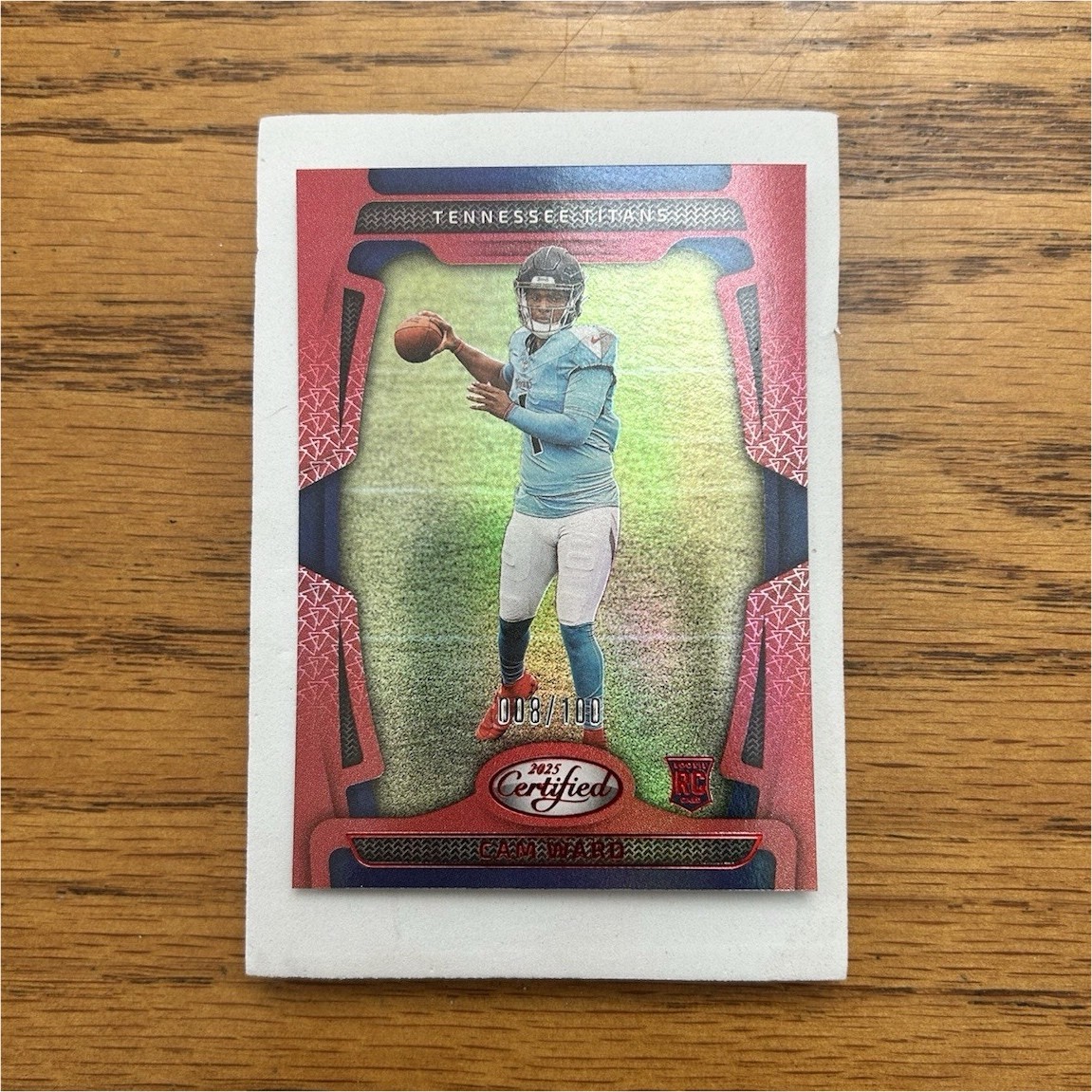 2025 Panini Certified Rookies Cam Ward #200 Mirror Red /100 Tennessee Titans NFL