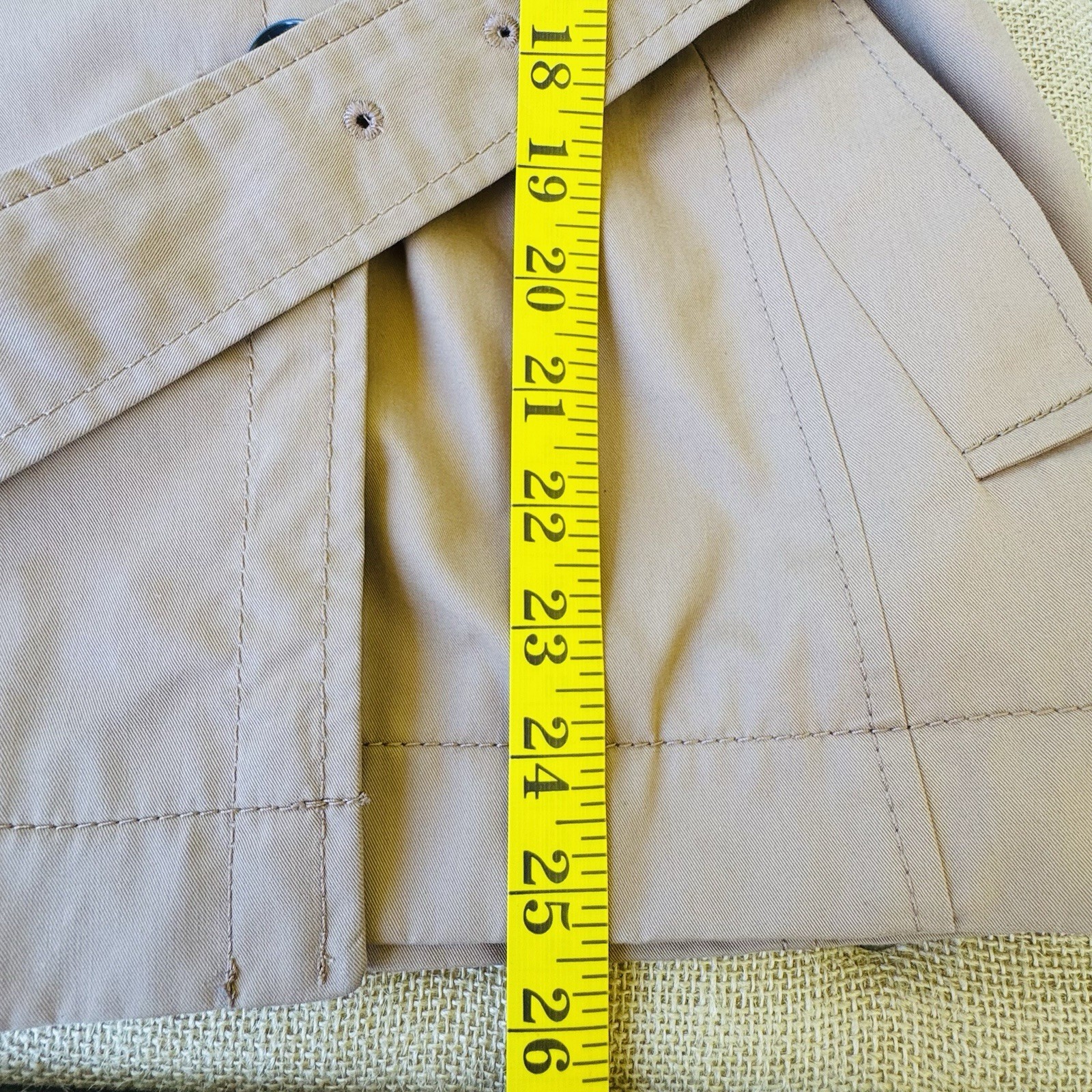 Banana Republic Water-Resistant Tie-Sleeve Trench Coat Jacket Camel Tan Belted image 8