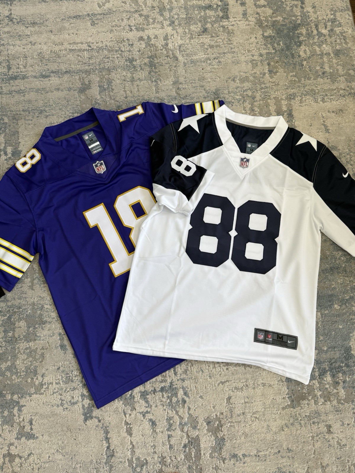 Cowboys CeeDee Lamb Vikings Justin Jefferson Football Jersey Bundle Size Medium