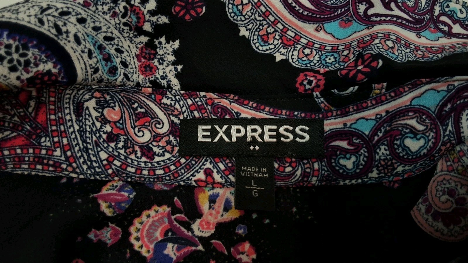 Express Paisley Multicolor Button Down Blouse Siz… - image 7