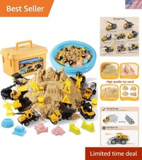 Interactive 2.2lbs Magic Sand  Vehicle Set with Inflatable Sandbox for Toddlers