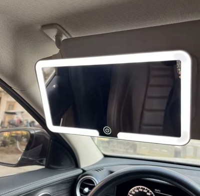 Schminkspiegel Auto mit LED Wiederaufladbar Touch Clip für Visier Sonnenblende