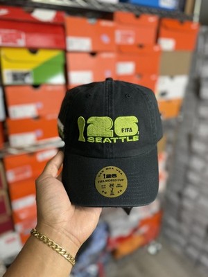 Official 2026 FIFA World Cup SEATTLE Black And Green Adjustable Strapback Hat