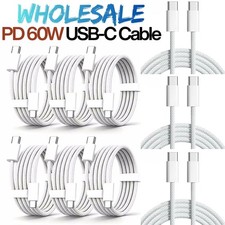 Lot Type C Charging Cord For iPhone 17 16 15 Fast Charge PD 60W Dual USB-C Cable