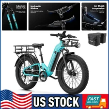 Hydraulic Disc Brake 26"Fat Tire Electric Bike Rear Motor 1800W 48V 17.5Ah 36MPH