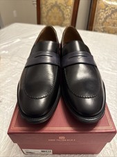 BRUNO MAGLI AREZZO MENS BLACK/GREY LEATHER SLIP ON DRESS SHOES SIZE 9.5m 395