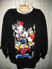 Vintage Disney Sweatshirt Black - Size 3X Goofy Donald Mickey Minnie