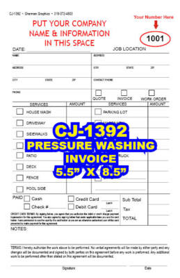 #ad PRESSURE WASHING INVOICE CUSTOM PRINTED 2 or 3 PART CARBONLESS $51.50