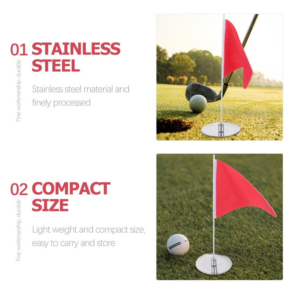 1 Set Small Golf Flag Golfing Flag Golf Hole Cup Tray Golf Practice