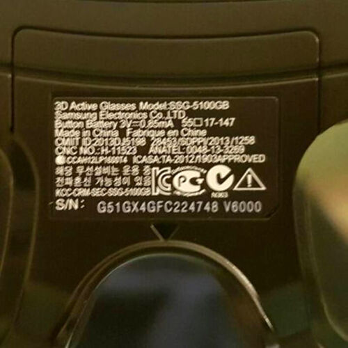 New Genuine For Samsung SSG-5100GB 3D Active Shutter Glasses 3D TV's SSG5100GB - Picture 5 of 5