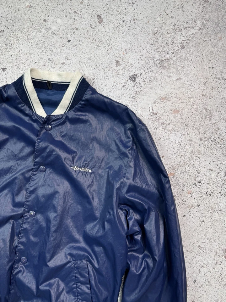 Vintage Umbro Bomber Jacket Soccer Football Size L Blue - Image 2 of 4