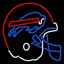 10" Vivid Buffalo Bills Helmet Neon Sign Light Lamp Beer Bar Wall Decor Room