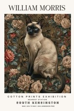 William Morris Vintage Siamese Cat Cotton Exhibition Prints Wall Poster Print