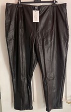 In The Style Petite Curve Ash Black Super stretch Pu Leggings Size 26