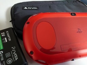 PlayStation PS Vita PCH-2000 ZA26 Metallic Red Sony Console ,pouch ,Charger