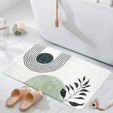 20"X30" Boho Bath Rugs for Bathroom Decor Non-Slip Bath Mat Absorbent Green
