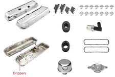 65-72 Chevrolet Chrome Valve Covers BBC 396 427 454 Drippers KIT 41 piece kit