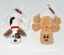 Pound Puppy Newborn Dog Plush 8" White Brown Spots All Tan Diapers Lot of 2