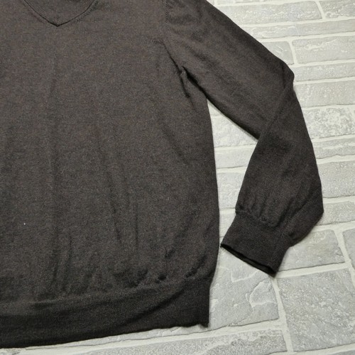 VINTAGE Nordstrom Sweater Adult L/XL Extra Fine Merino Wool V Neck Lightweight - Picture 6 of 10