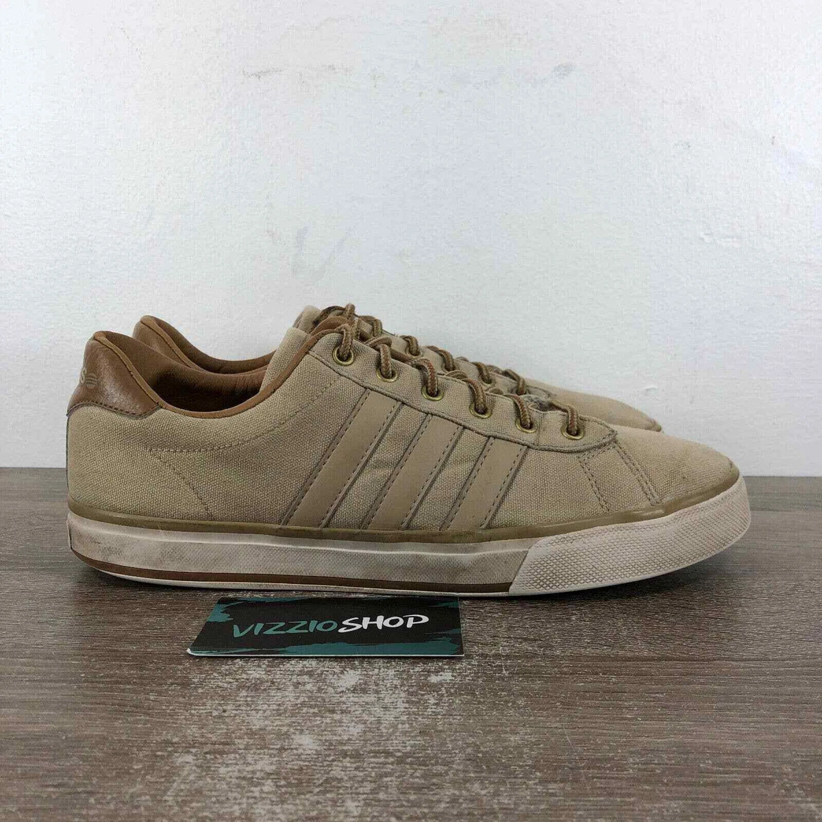 vonnis Gooey archief Adidas Neo Label Daily Vulc Low Top Lace Up Beige Sneakers Men&#039;s 9  F97754 | eBay