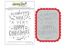 Honey Bee Happy Christmas Stamp Happy Christmas Honey Cuts Die Sets, Retired