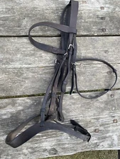 Used HDR Havana brown oversize  English bridle  headstall w/ caveson VGC