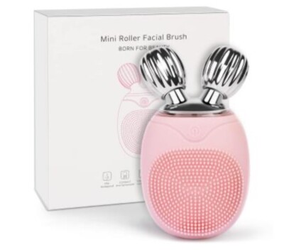 Rechargeable Silicone Facial Cleansing Brush Vibration Massage Face Lift Roller