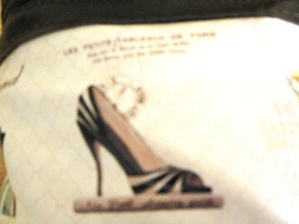 Estuche de viaje de maquillaje de cosméticos Danielle Creations, escena de compras de París, beige Foto 4 de 4