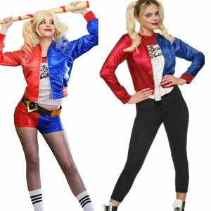 Ladies Womens Suicide Squad Cosplay Metallic Harley Bikers Quinn Bomber Jacket Ebay