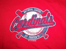 Vintage MLB St. Louis Cardinals Baseball Team Logo Red Graphic Print T Shirt L