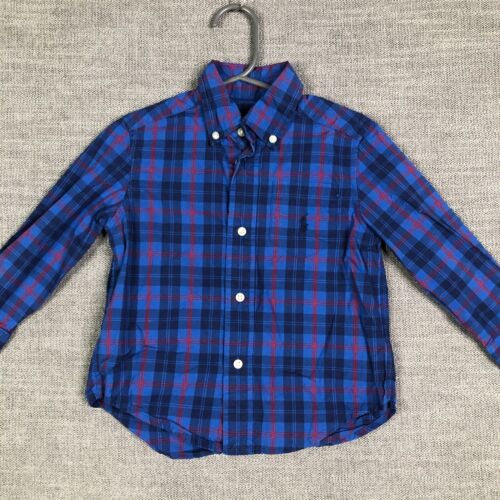 Ralph Lauren Shirt Boys 2T Toddler Blue Plaid Long Sleeve Button Up Casual Pony - Picture 2 of 9