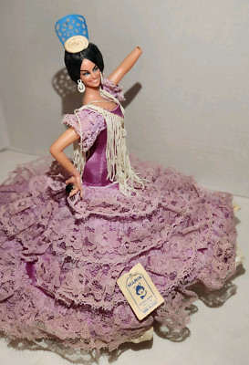 Vintage Marin Chiclana 8'' Spanish Flamenco Dancer Doll Pink Lace W/Tags As-Is