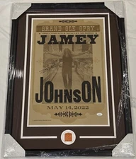 Jamey Johnson Signed Custom Framed Hatch Print Debut Opry Poster JSA COA