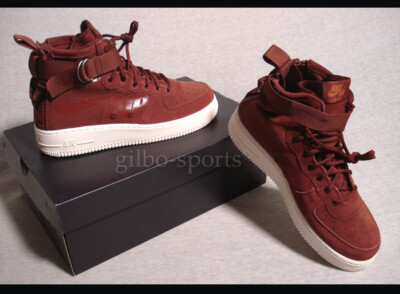 Nike SF Air Force 1 MID GS Pueblo Brown Red Größe 36 Rot Bordeaux AJ0424 201