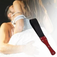 BDSM Bondage Faux Leather Spanking Paddle Flogger Fetish Leather Horse Whip 