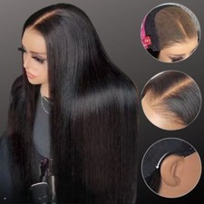 Glueless Human Hair Wig Parting Max Straight Closure 9 X 6 HD Lace Pre Plucked