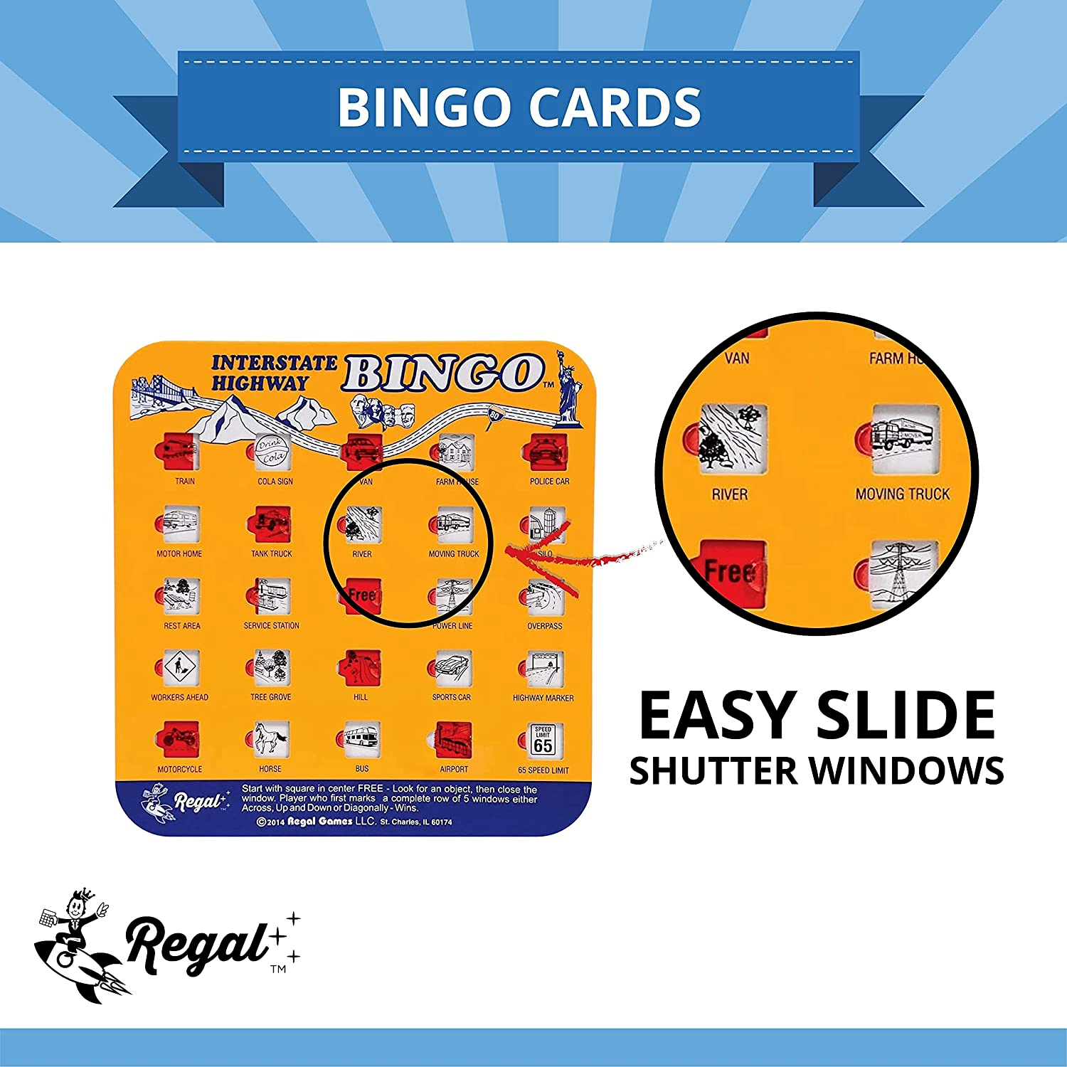 (Set of 4) AUTO BINGO Travel Game Card Traffic Highway Interstate Car ...