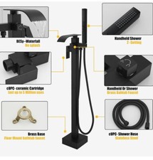 BESy Tub Filler Freestanding Bathtub Faucet Matte Black Floor Mount Tub...