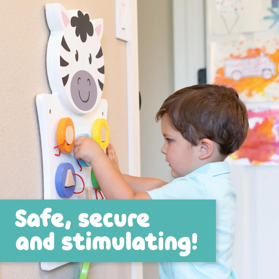 SPARK & WOW Zebra Activity Wall Panel | Ages 18m+ | Montessori Sensory Wall T... - Изображение 4 из 4