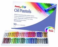 Oil Pastels by Pentel Artist's Pastels - Pack of 50 vivid colours