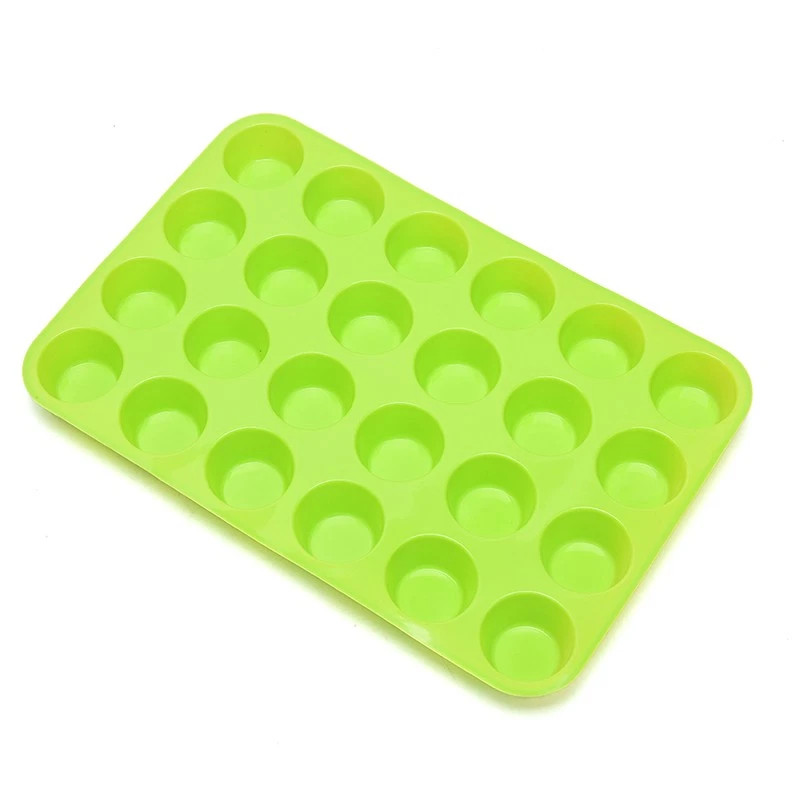 24 Cavity Pan Tray Silicone Mini Cupcake Cookie Bakeware Baking Mold Muffin